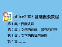 OFFICE2003初级入门视频学习教程